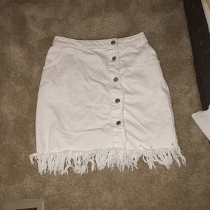 White denim skirt